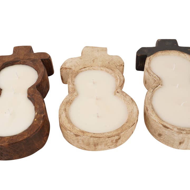 My Amigos Imports - Wholesale Candle Holder - Snowman-Farmhouse-Candle Ready Dough Bowl-6x12 inches-Small8
