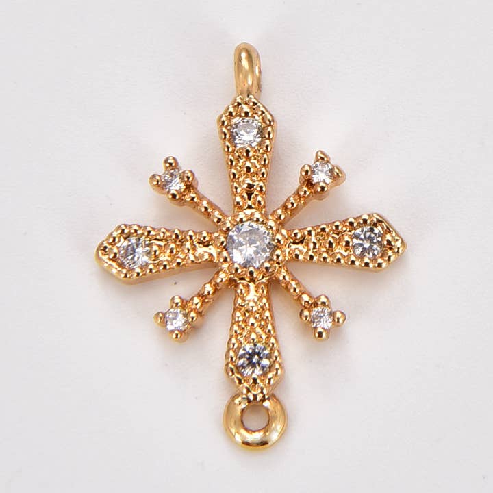 Connecteur Starburst, pendentif en forme de croix, flocon de neige CN447 pour la vente par Beads Creation
