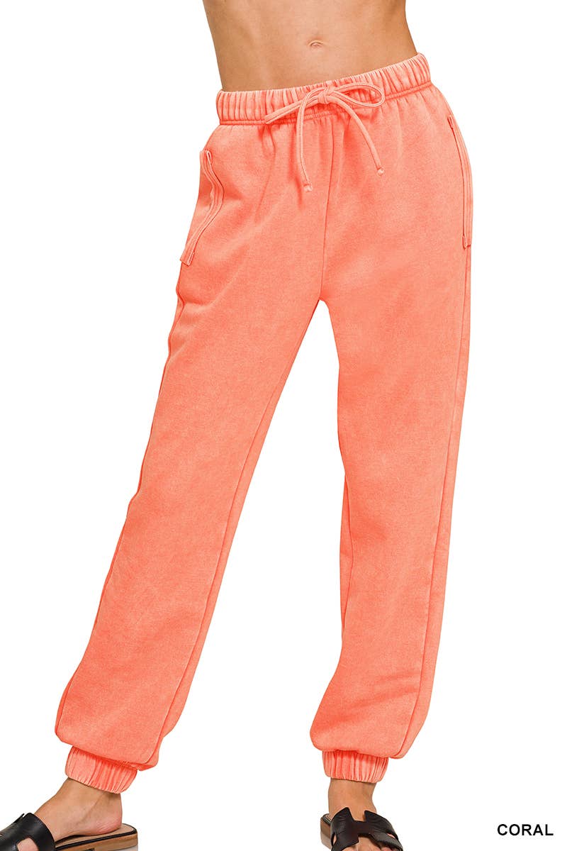 Vanilla Monkey - Vente Pantalon d'intérieur/de jogging – femme - Pantalon de survêtement en polaire délavé à l'acide avec poches16