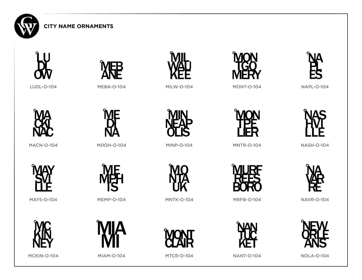 Grainwell - Wholesale Ornament - City Name Ornament6