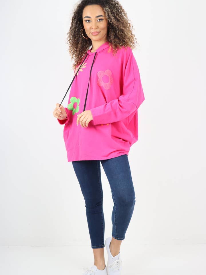 Miss Bold – wholesale Tunika - Dam – Italiensk Ditsy tunika med huva med blommönster