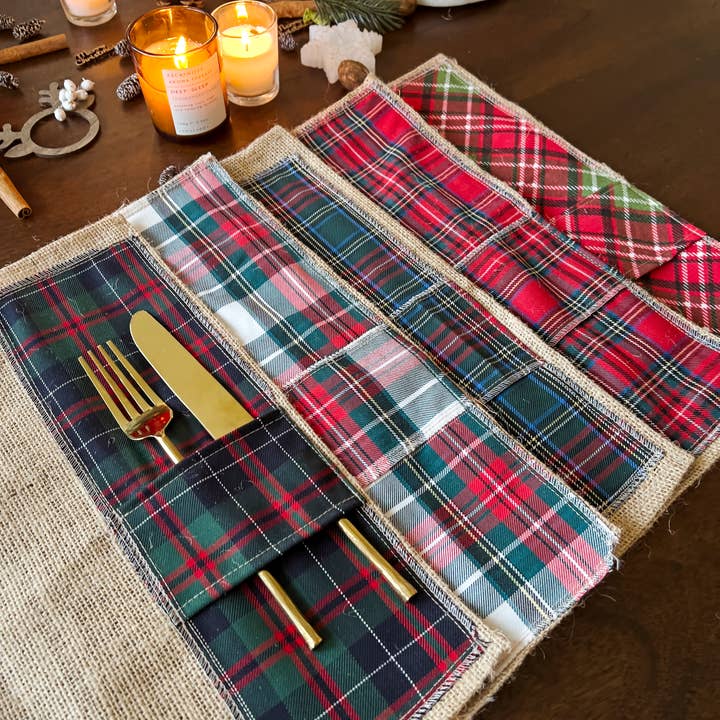 Uniq Favors – Großhandel Platzdeckchen – Weihnachts-Tischset aus Stoff, 4 Stück