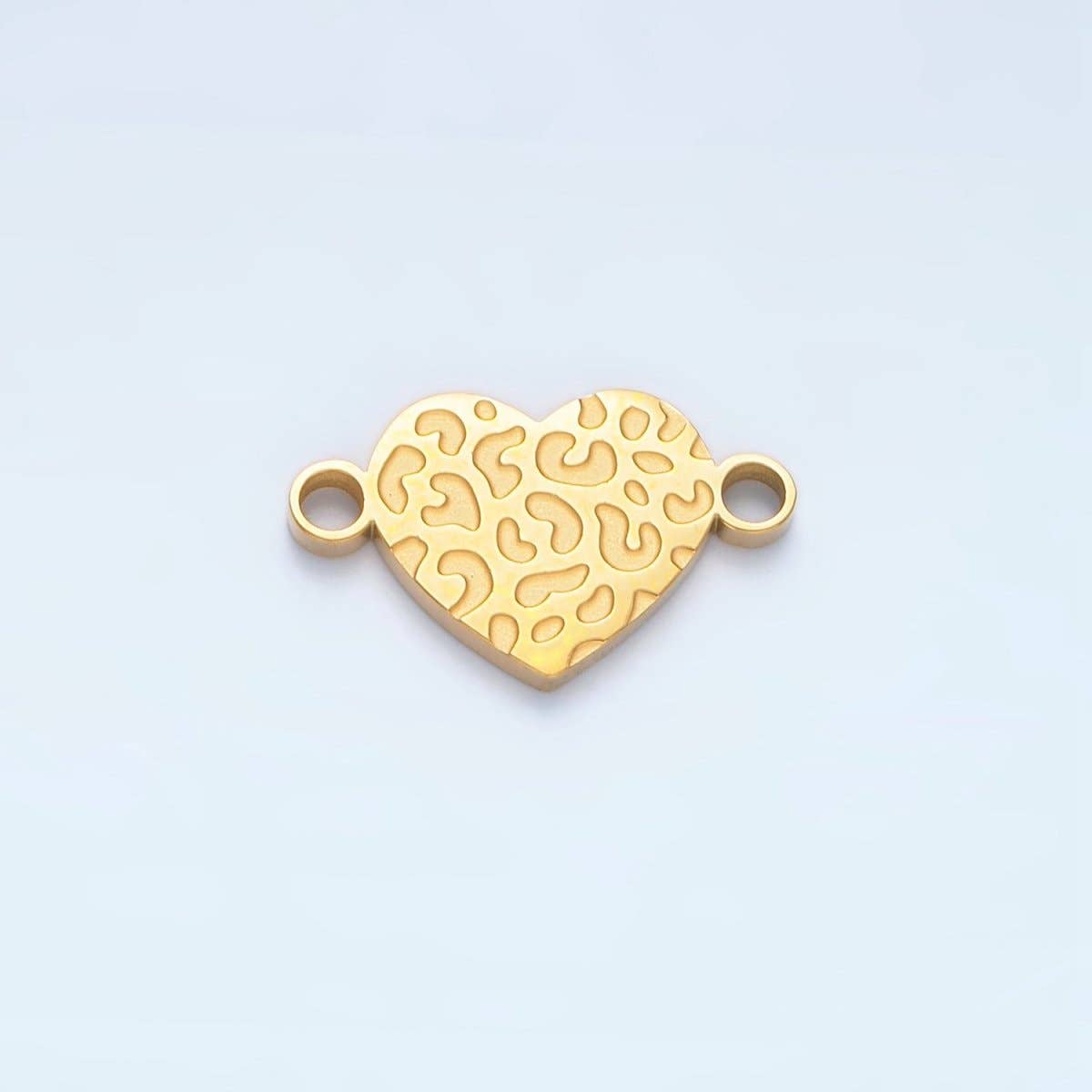 Aim Eternal – wholesale Individuell berlock/hänge – Djurmönstrad hjärtkoppling i rostfritt stål med gepardmönster i guld och silver | F1040