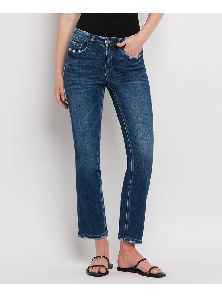 WAX PLANT MID RISE ANKLE SLIM STRAIGHT JEANS F4999 for wholesale on Faire