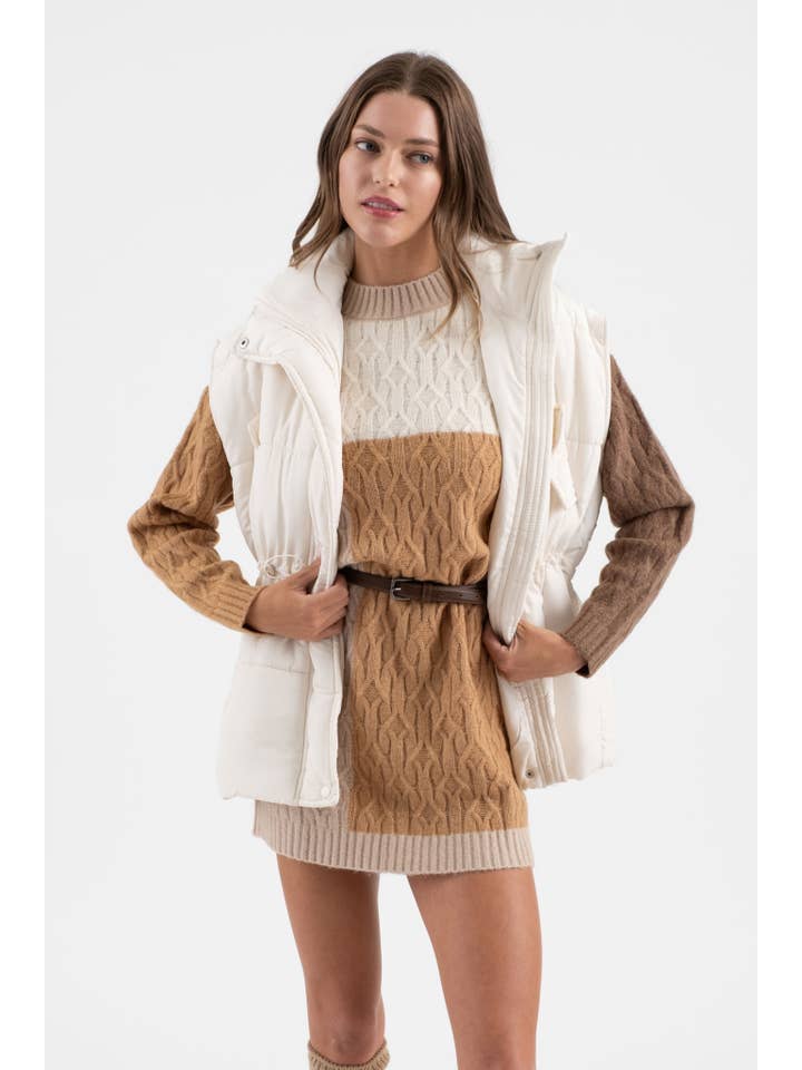 Blu Pepper - Wholesale Outerwear Vest - Women's - OVERSIZED DRAWSTRING PUFFER VEST