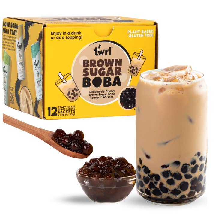 Brown Sugar Boba Topping 12pk - Instant, Ready in <1 min for wholesale by Twrl Milk Tea
