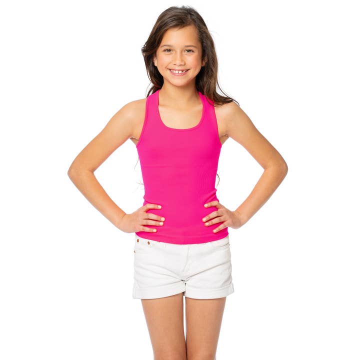 Malibu Sugar - Wholesale Tank Top - Kids - Ribbed Racer Back Tank Top Girls (7-10)