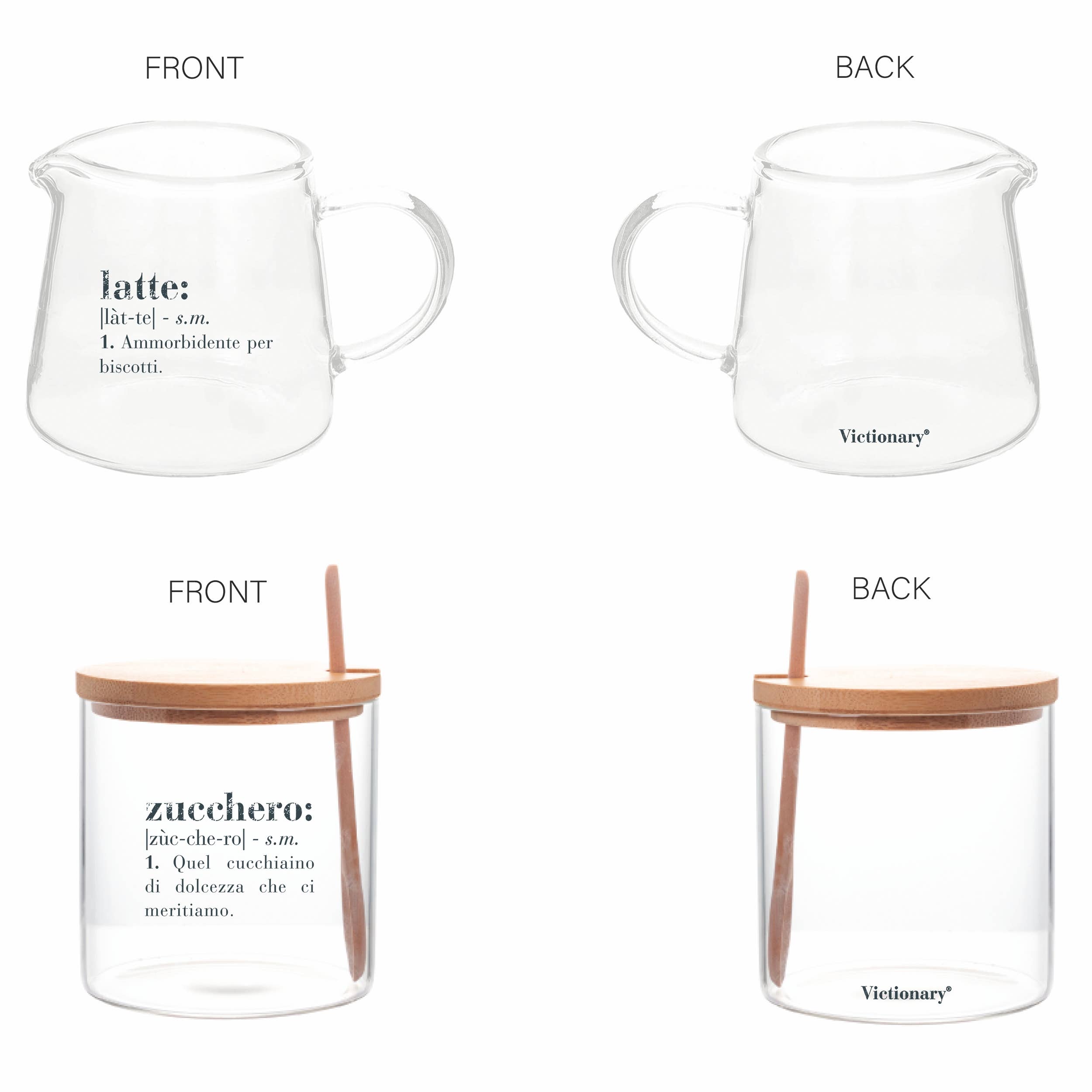 VdE Tivoli 1996 - Wholesale Coffee Mug - Victionary Set 2 Sugar Bowl Milk Jug in Glass1