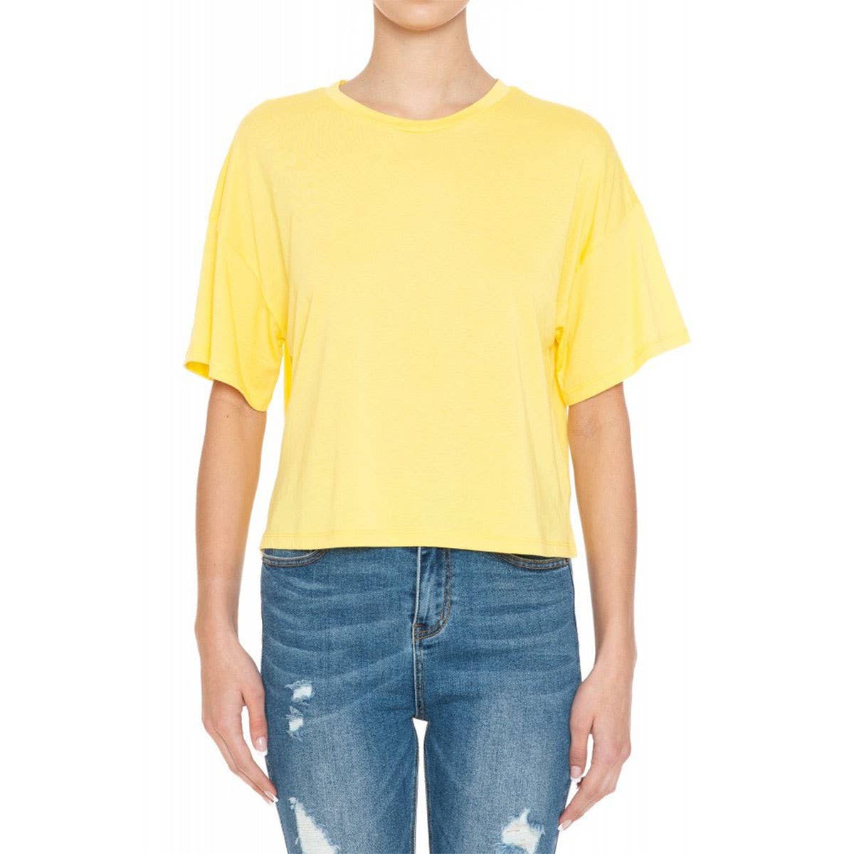 Timeless - Wholesale T-Shirt - Women's - ROUND NECK SHORT SLEEVES OVERSIZED CROP TOP3