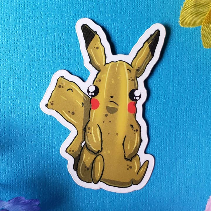 Picklechu Sticker (pikachu + pickle) for wholesale by Meg's Mashables