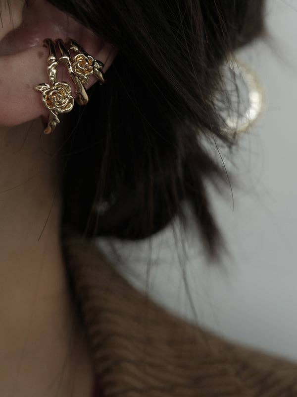 Retro Simple Rose øre klip øreringe tilbehør for engroshandel hos VividLux