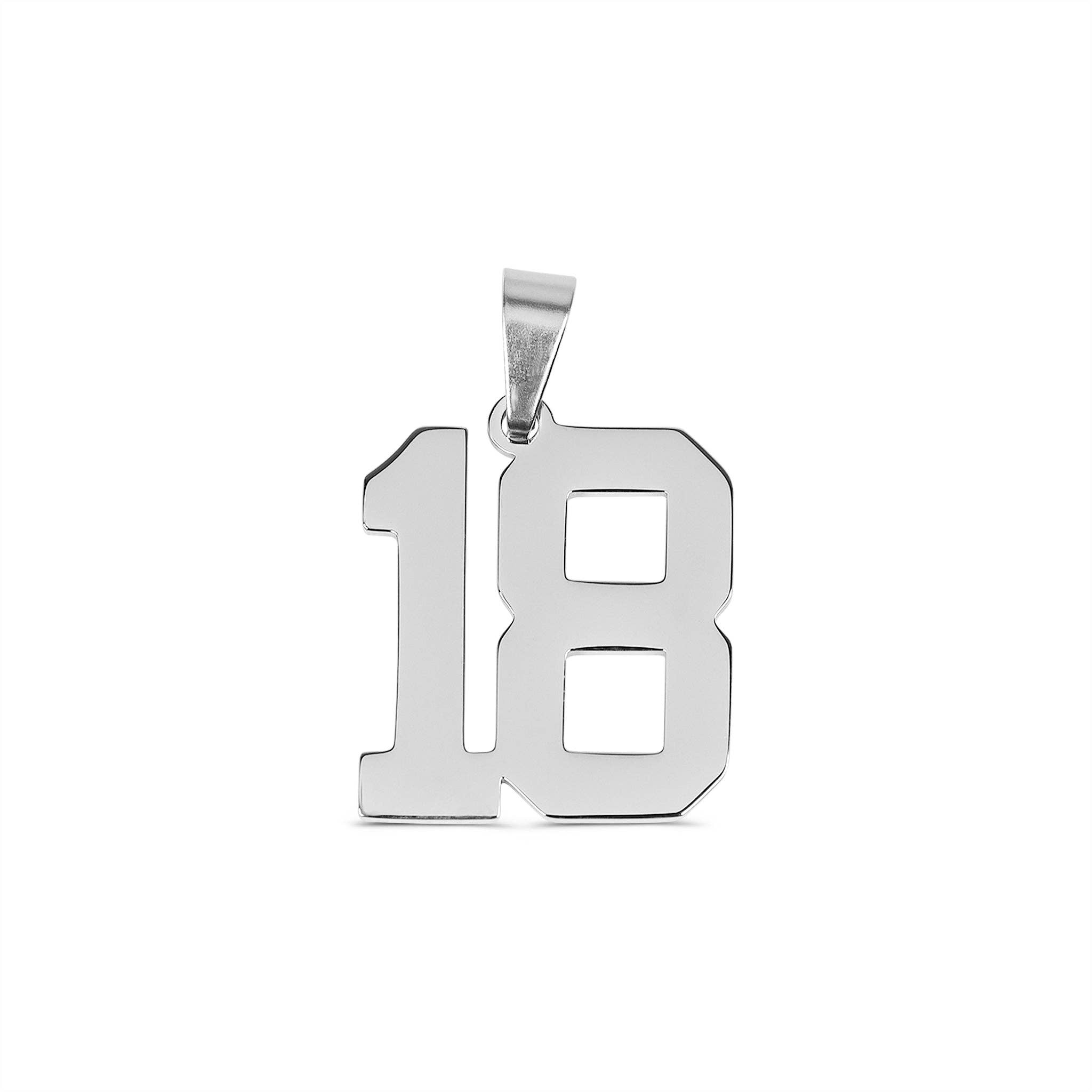 WJW - Wholesale Individual Charm/Pendant - Stainless Steel Sport Number Pendants18