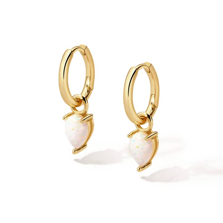 Sami Jewels - Wholesale Huggie oorbellen - Opal Tear Drop Charm Huggies