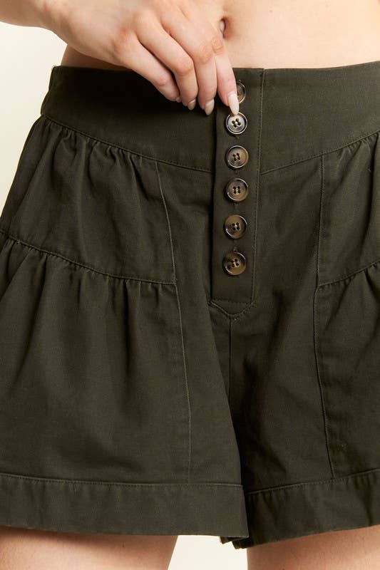 JADE BY JANE - Wholesale Shorts - Women's - SOLID HIGH WAIST RUFFLE PANTS19