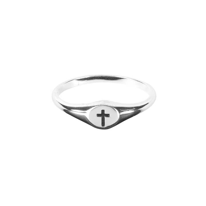 Ring Engraved Cross Size 7 Silver for wholesale by Dicksons