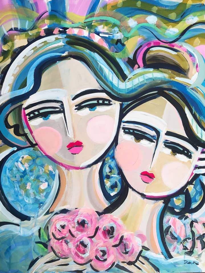 Impression sur papier « Warrior Sisters Rose » pour la vente par Maren Devine Art