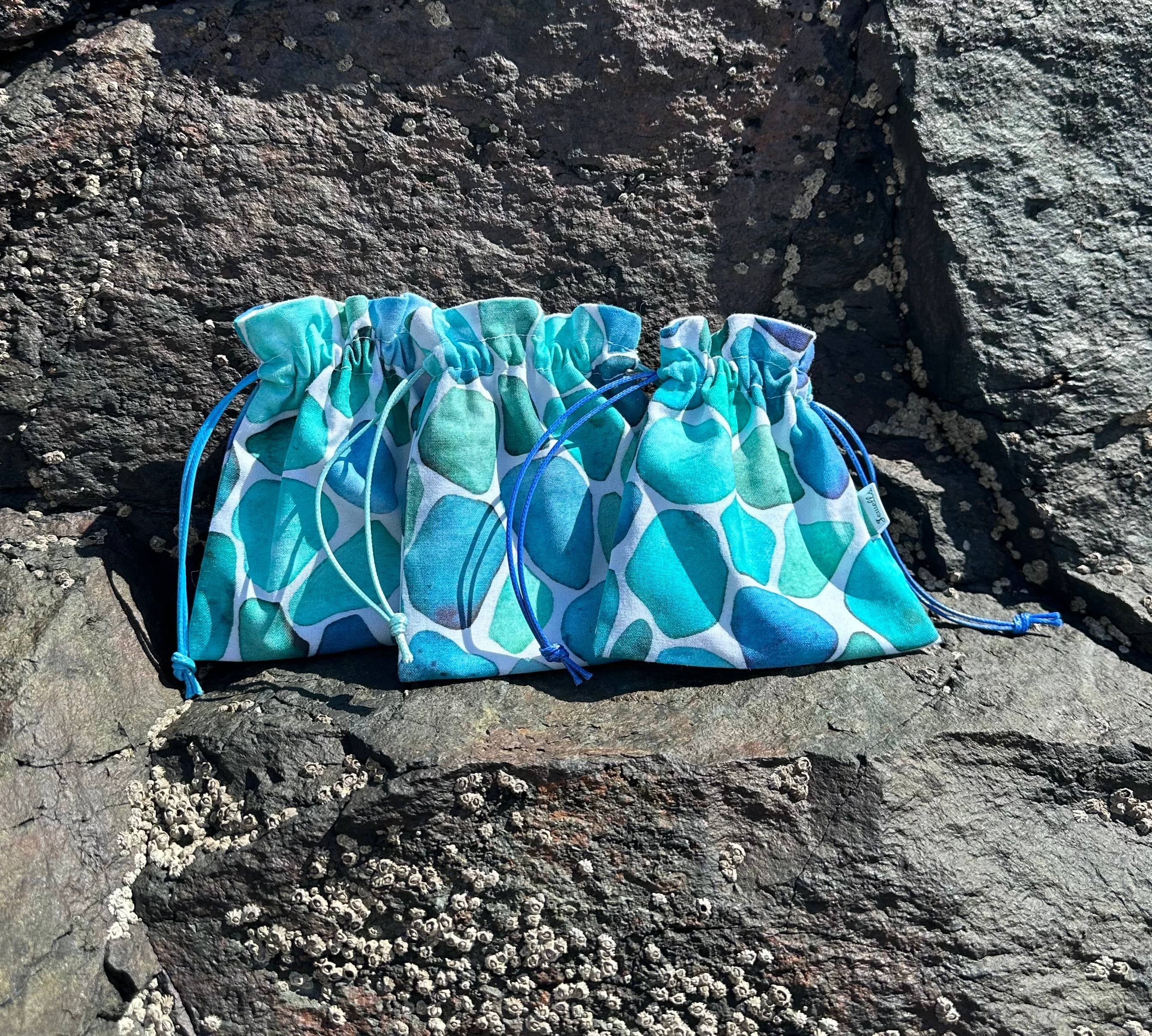 Jewells - Vente Pochette – femme - Sac de collecte de plage en tissu Sea Glass2