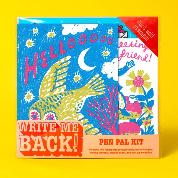 Egg Press Manufacturing - Wholesale Stationery/Notecard Set - Owl + Gnome Letter Writing Write Me Back Pen Pal Kit0