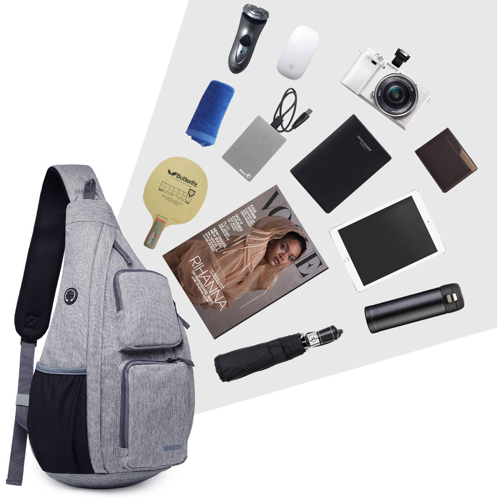 wandf - Wholesale Backpack - Unisex - WANDF Crossbody Sling Chest Bag Mens Travel Backpack30