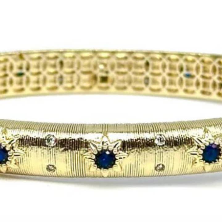 HoopLa - Wholesale Cuff bracelet - Opera Bracelet the Marci Open Hinge CZ Wrap 18K Gold Bangle8