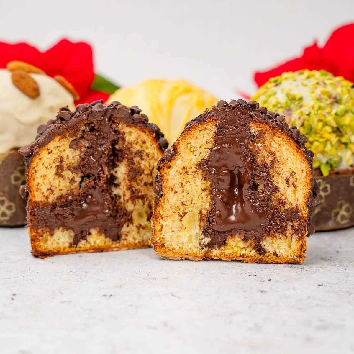 Sicilyaddict - Venta al por mayor Tarta - Panetoncito artesanal relleno de chocolate negro 150g3