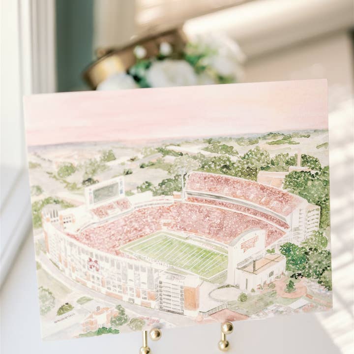 Gracefully Made Art - Wholesale Art Print - Licensed Mississippi State Aerial Stadium Art Print3