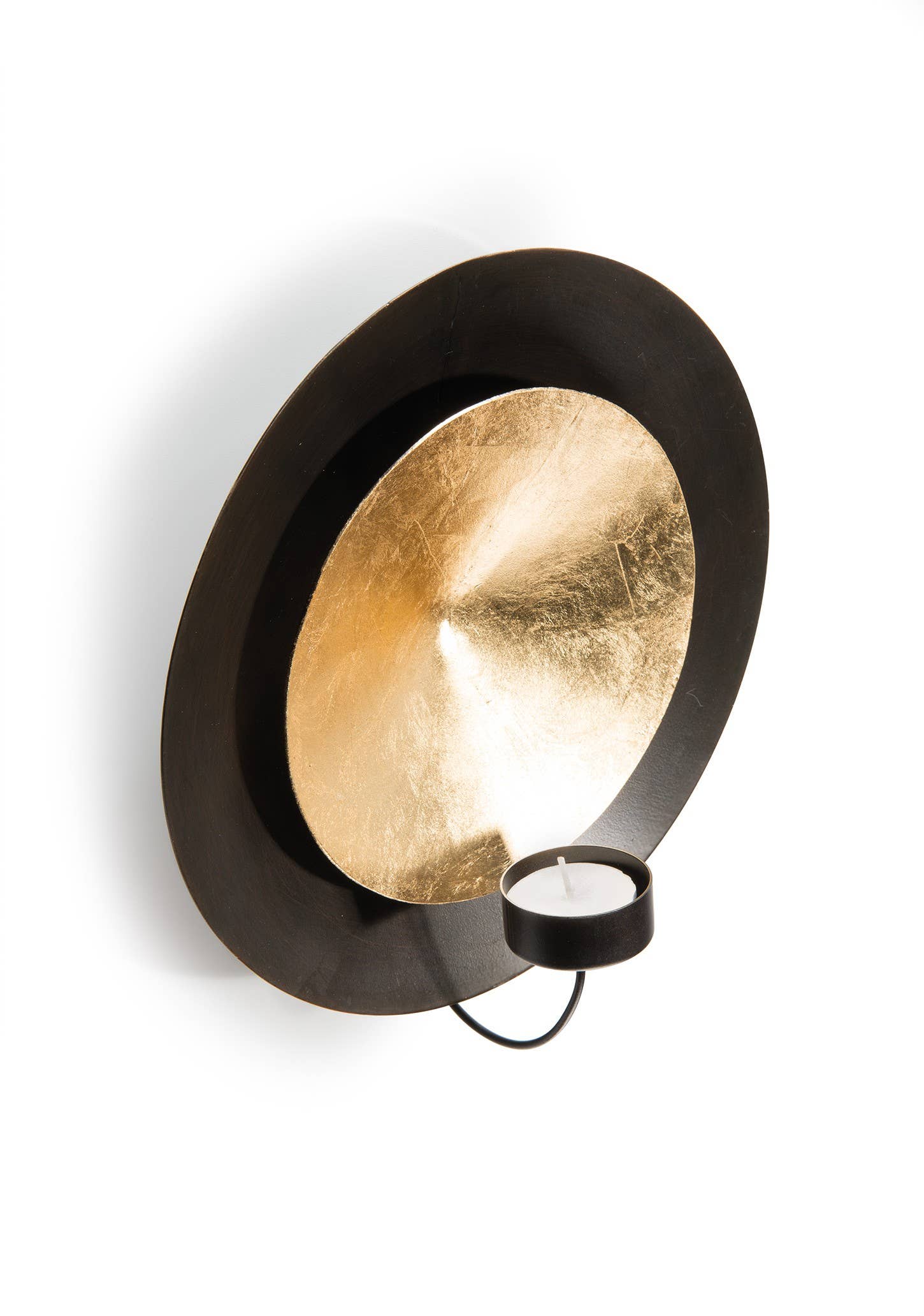Namaste - Wholesale Wall Accent - Iron Round Wall Sconce With Gold Foil