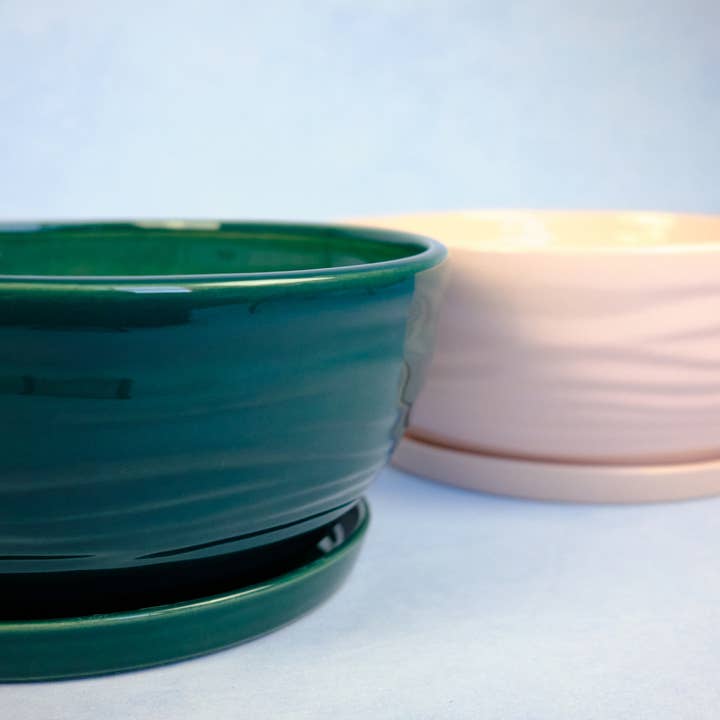 The Green Vibe - Wholesale Plant Pot - Large round pot with saucer | Bonsai and arrangements2