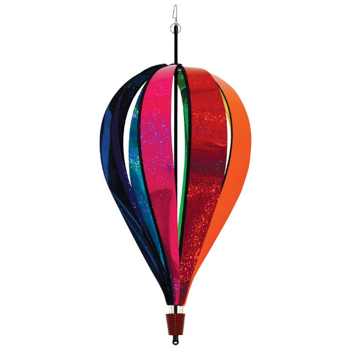 In the Breeze, LLC. - Wholesale Wind Spinner - Jumbo Rainbow Glitter 8 Panel Hot Air Balloon