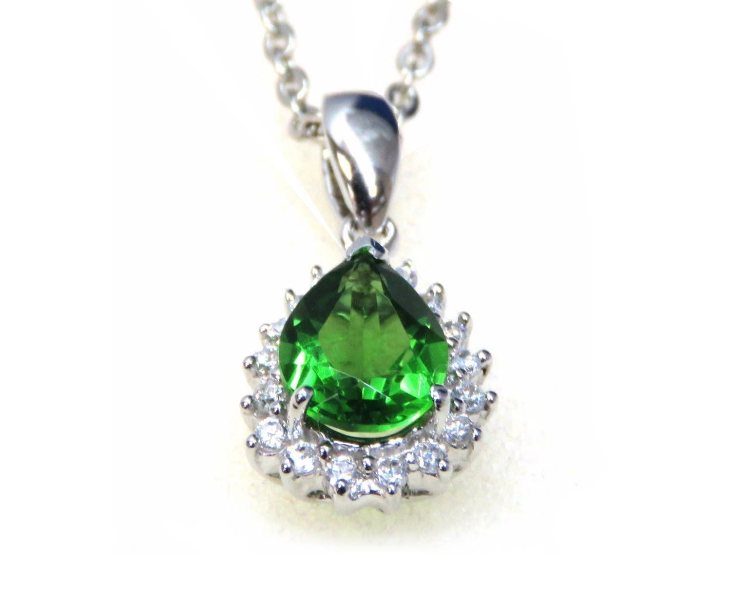 Twan Kee Jewelry - Wholesale Individual Charm/Pendant - 1.5ct. Pear-shape Swiss Blue Helenite Sterling Silver Halo1