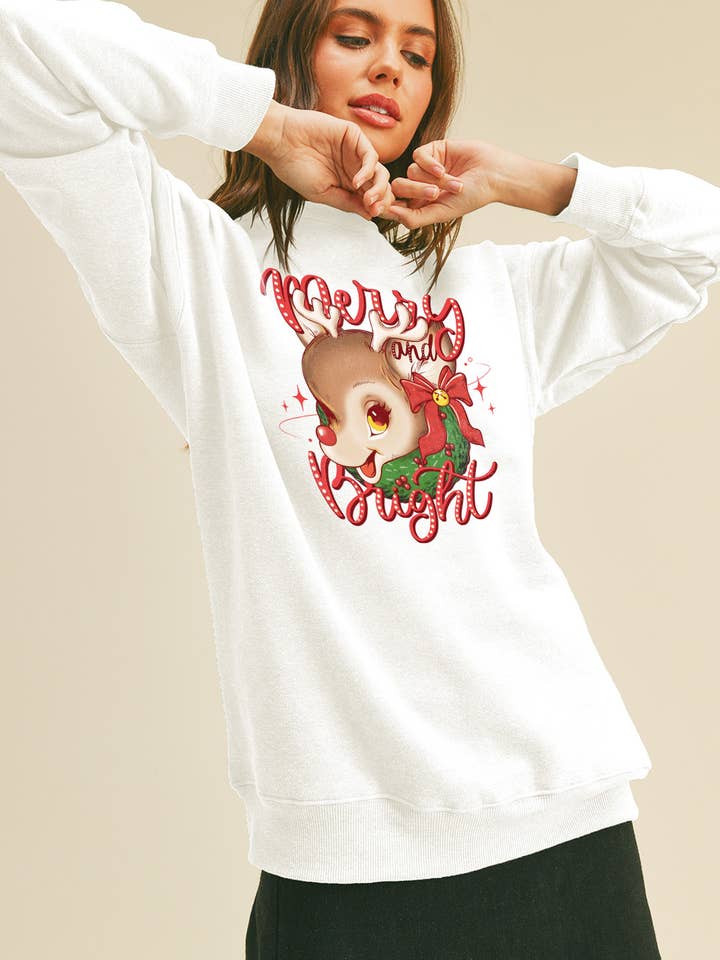 Christmas Rudolph Long Sleeve Sweatshirt for wholesale by Honestee