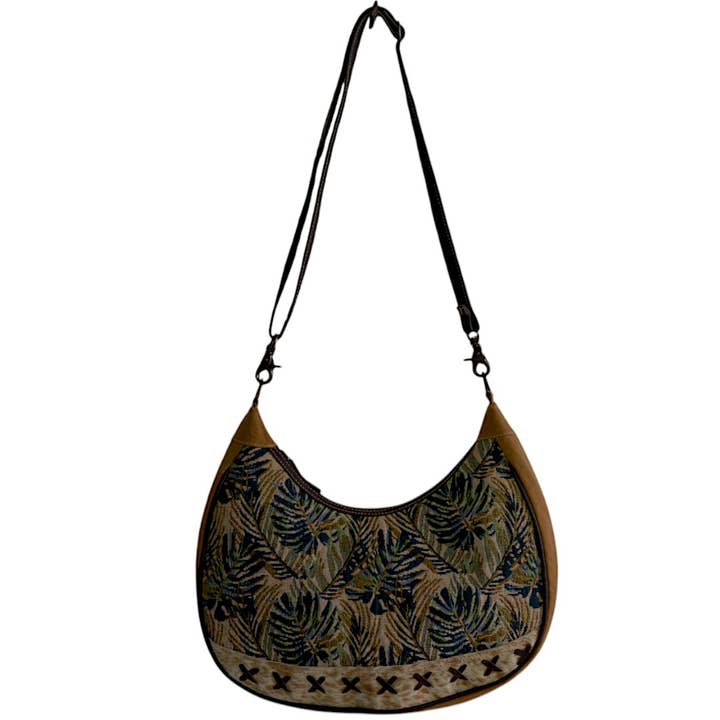 Sac à bandoulière Glamora en toile et cuir pour la vente par Hopofly Bags