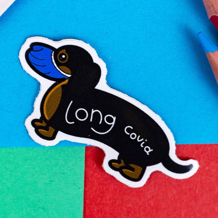 Langer Covid-Hundeaufkleber mit Wurstwurst für den Großhandel von Innabox Ltd