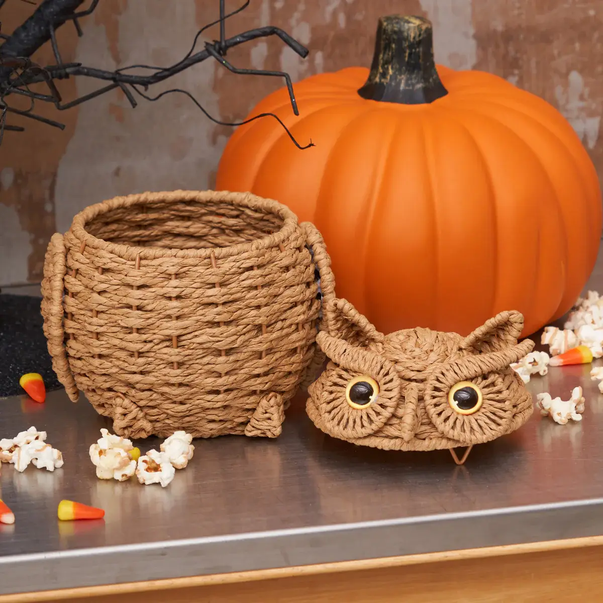 C&F Home - Wholesale Basket - Fall/Harvest Owl Shaped Handwoven Basket2