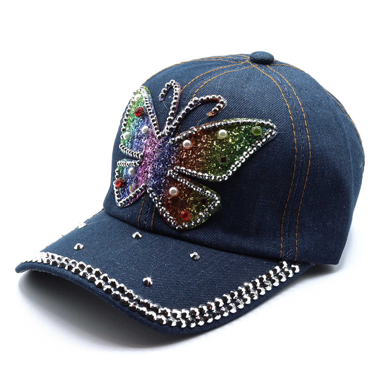 Selini New York - Wholesale Baseball Cap - Women's - 12pcs Assorted Bling Studs Cap - CP94ASST-A10