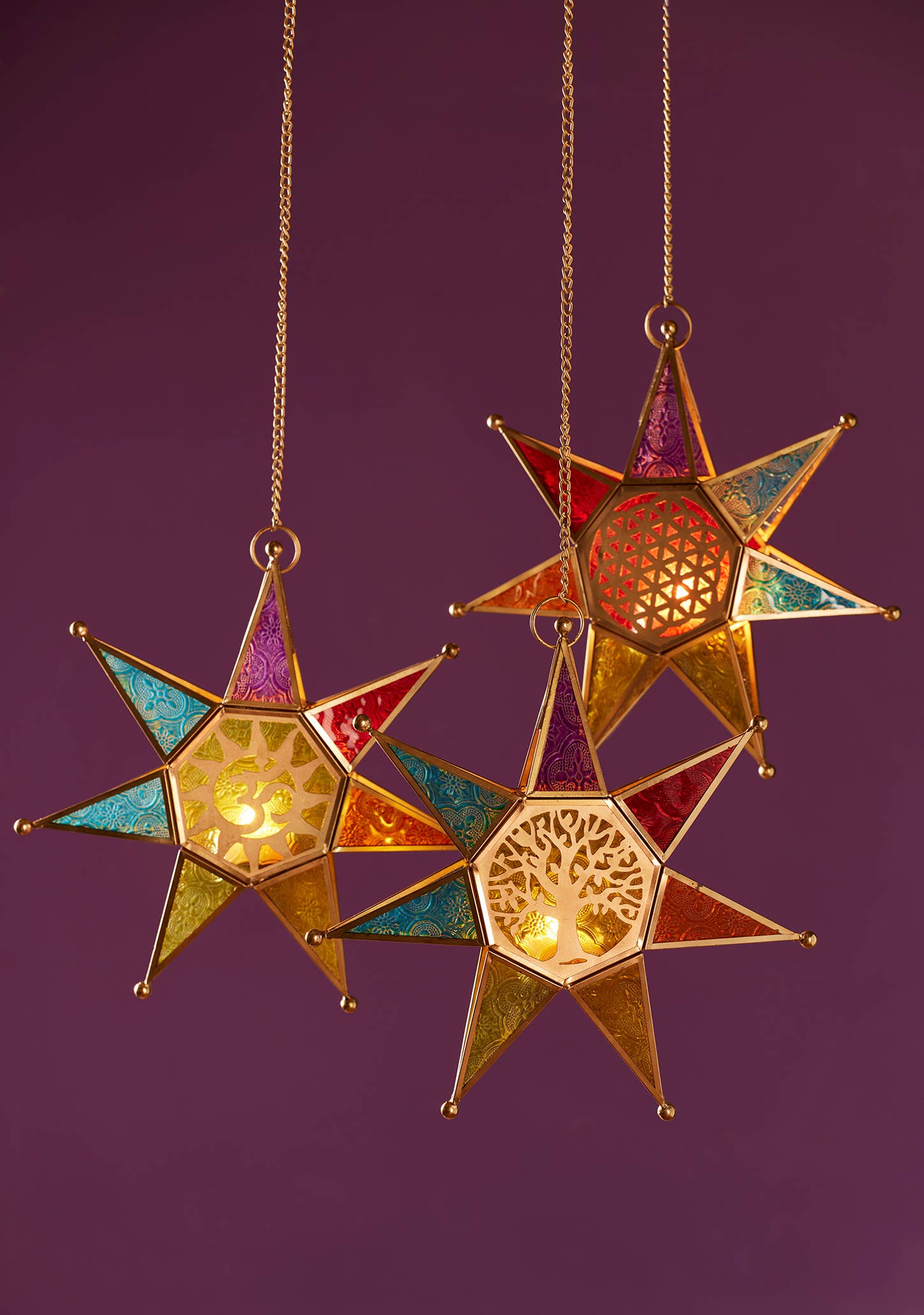 Namaste - Wholesale Lantern - Star Glass Lantern1