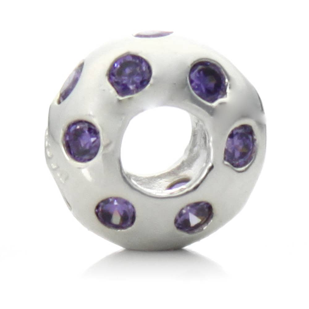 West Coast Jewelry – wholesale Individual charm/pendant – Inlaid Crystals Silver Plated Bead - "Disco Night"2