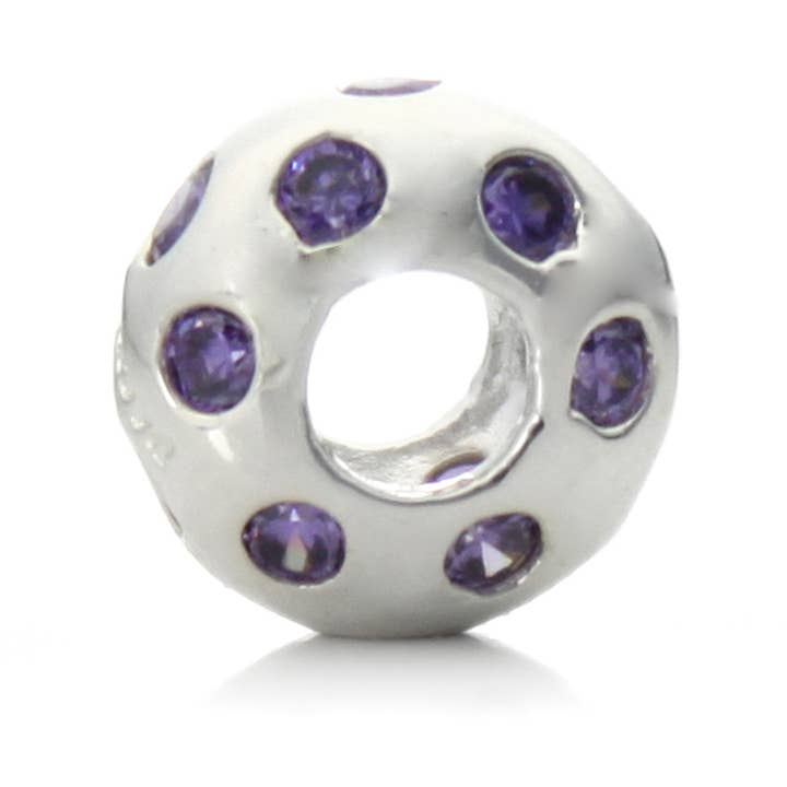 West Coast Jewelry – wholesale Individual charm/pendant – Inlaid Crystals Silver Plated Bead - "Disco Night"2