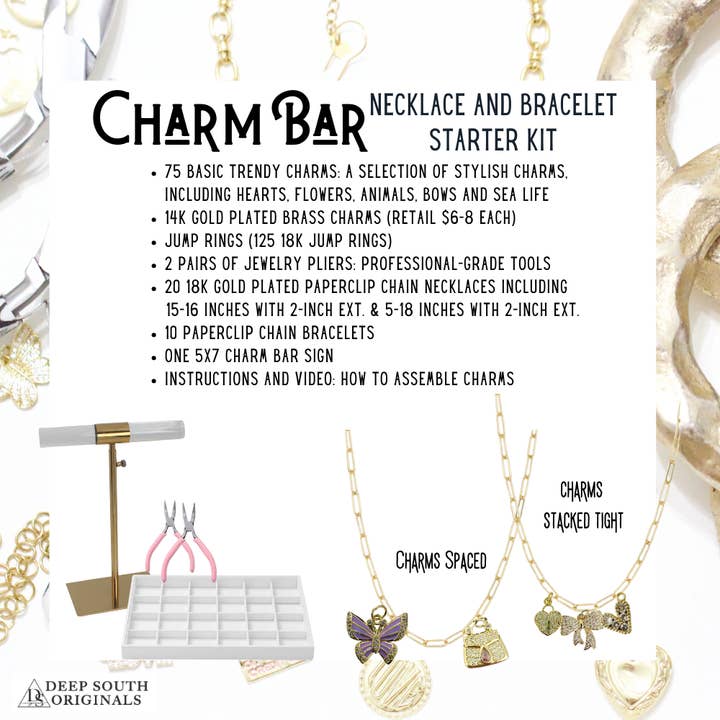 Deep South Originals Inc. - Wholesale Jewelry Set - Charm Bar ~ Basic Necklace & Bracelet Starter Kit ~ Deep South Originals