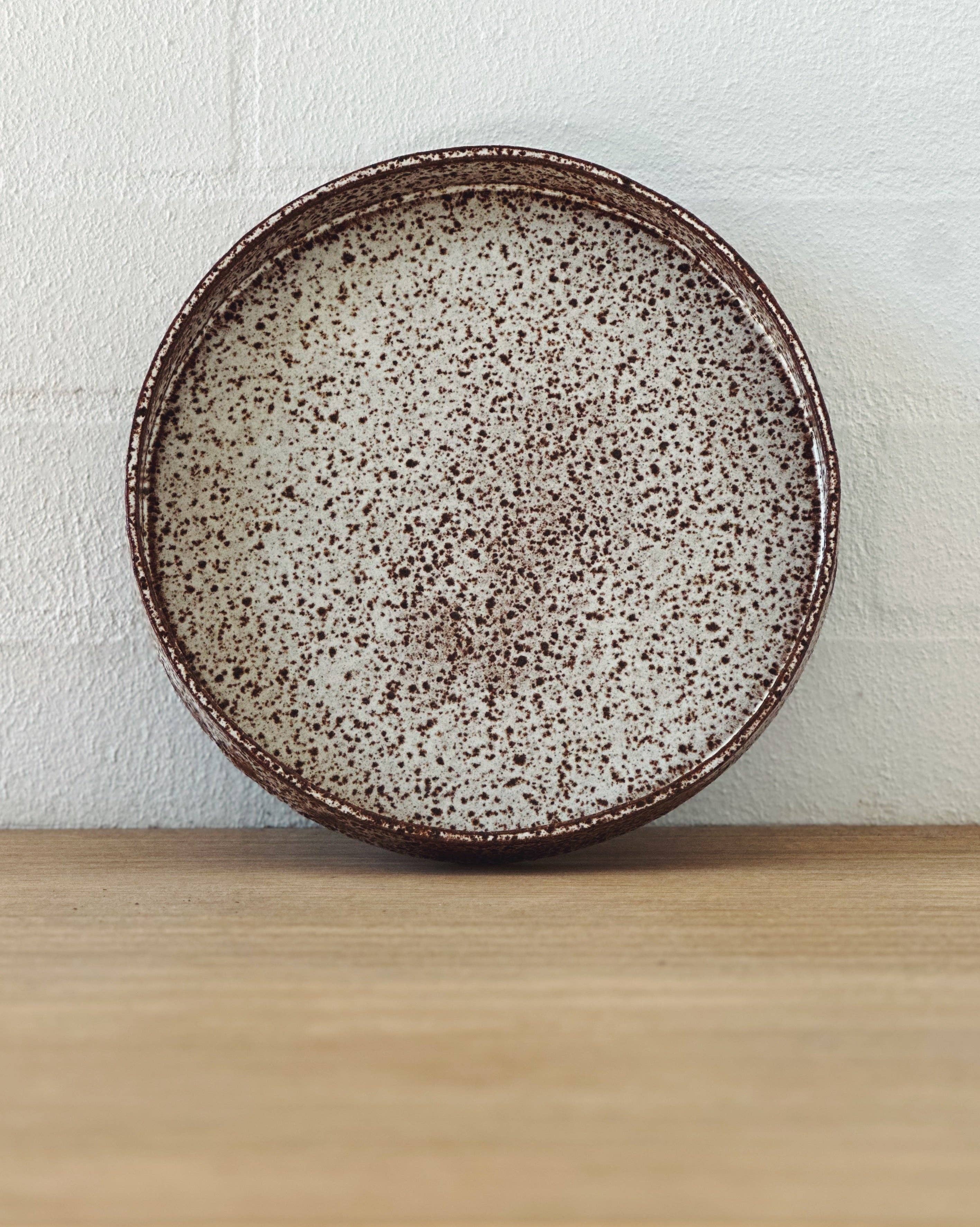 Jenn Johnston Ceramics - Wholesale Dinner Plate - speckled straight edge flat plates5
