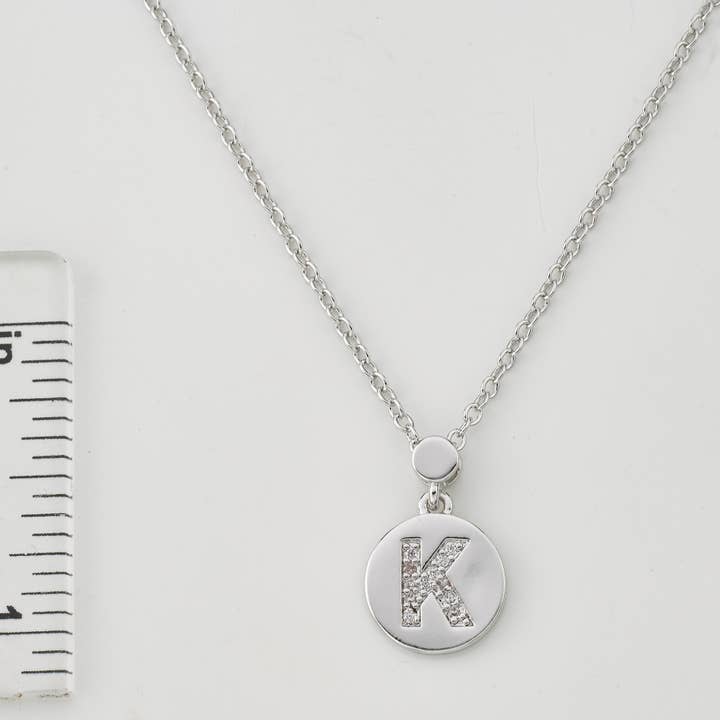 Little Miss Twin Stars - Wholesale Pendant/Charm Necklace - LMTS Classic! Initial Disc Pendant Necklace124