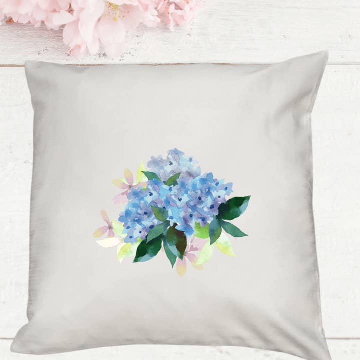 Hydrangea Pillow Cover for wholesale by The Adorned Willows Marketplace LLC