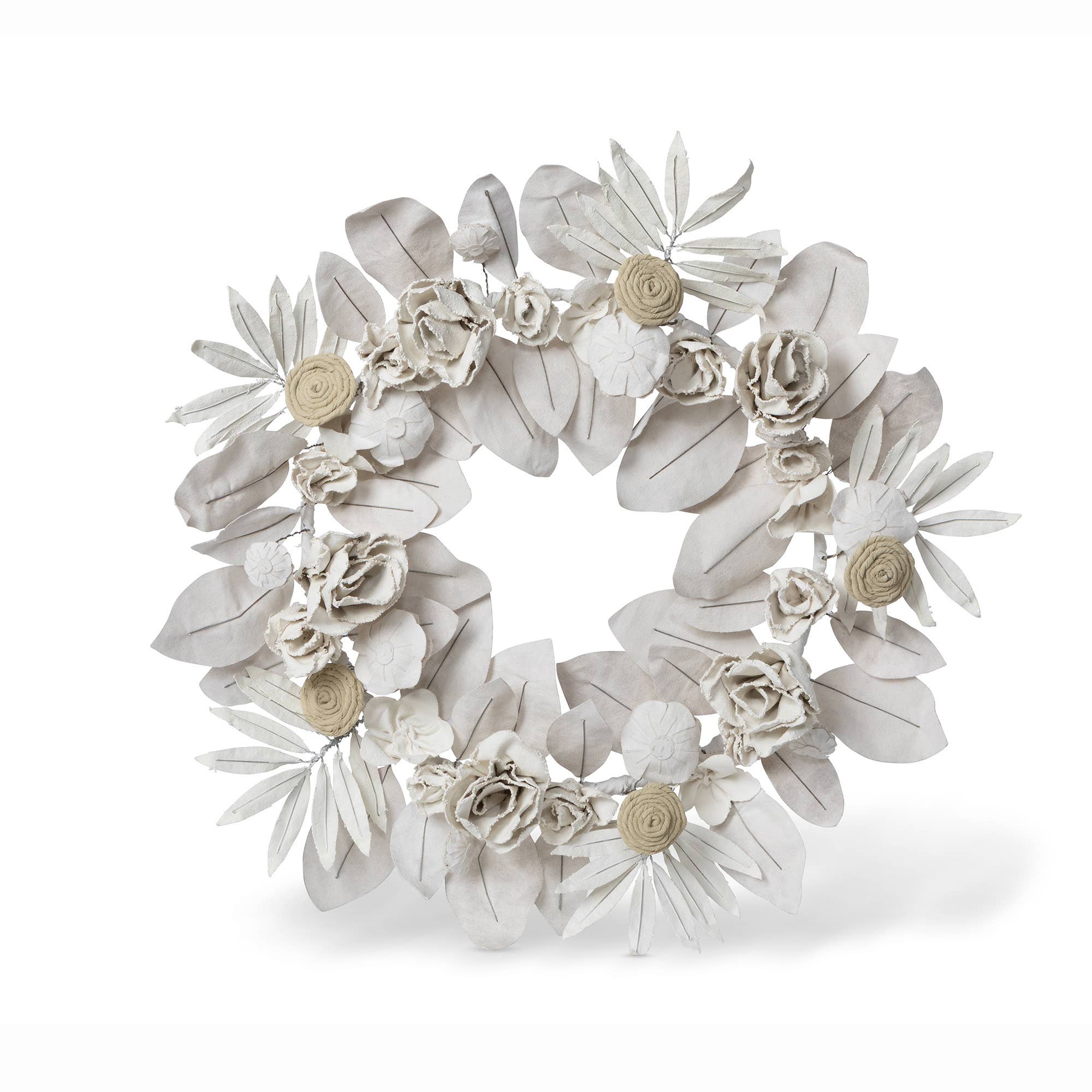 Park Hill Collection - Wholesale Wreath - Promo Upcycled Tent Canvas Floral Wreath0