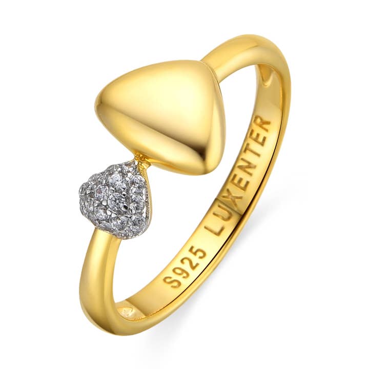Anello Luxenter in Argento Sterling 925 e Zirconia Brillante placcato oro giallo 18k - Pesha per la vendita all'ingrosso da parte di Luxenter