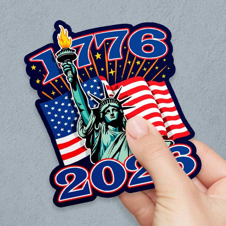 USA 1776 Liberty 2026, 250 Years of Freedom Die Cut Sticker for wholesale by RetroPlanet