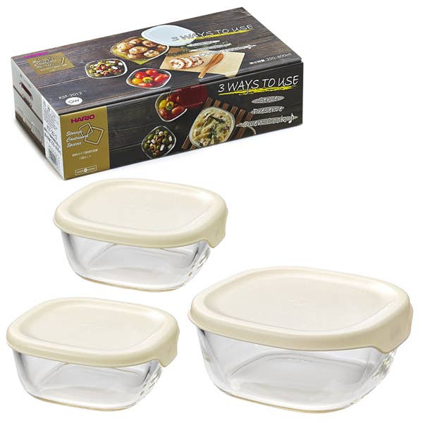 Hario Glass Container with Lid 3 Pieces for wholesale by EMC
