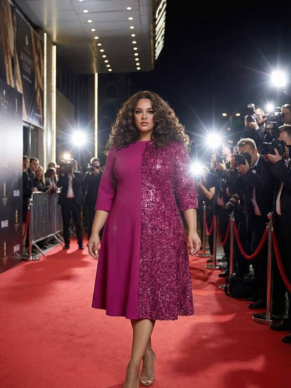 Tvåfärgad Texturerad Panel Midiklänning för wholesale av J2 FASHION