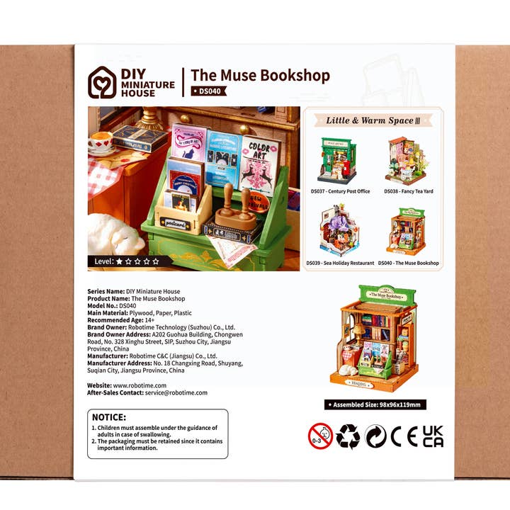 Robotime - Wholesale DIY Craft Kit - DS040 The Muse Bookshop Rolife DIY MINI House Crafts Puzzles