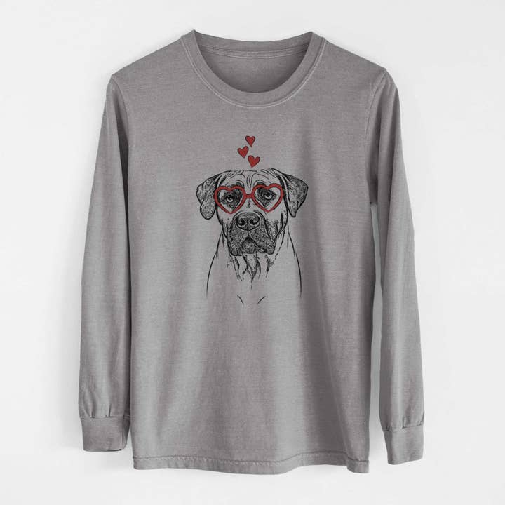 Inkopious - Wholesale Screen Printed T-Shirt - Unisex - Valentine Boris the Boerboel - Heavyweight 100% Cotton Long Sleeve