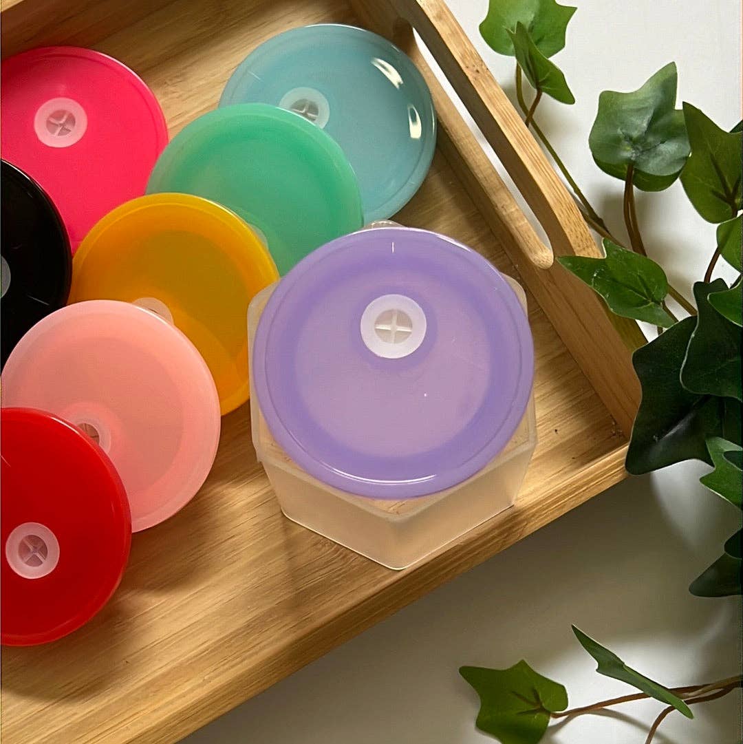 Peony Lee Art - Vendita all'ingrosso Tappo per bevande - Coperchi in Acrilico Colorato per Lattine di Vetro da 16oz6